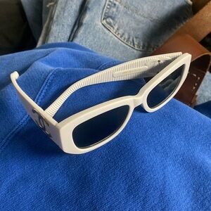 Chanel white sunglasses